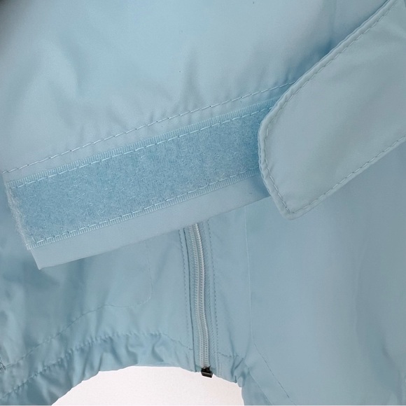 NWT! Columbia Light Blue Hooded Waterproof Jacket Zip Pockets Packable Travel XS - Picture 6 of 7
